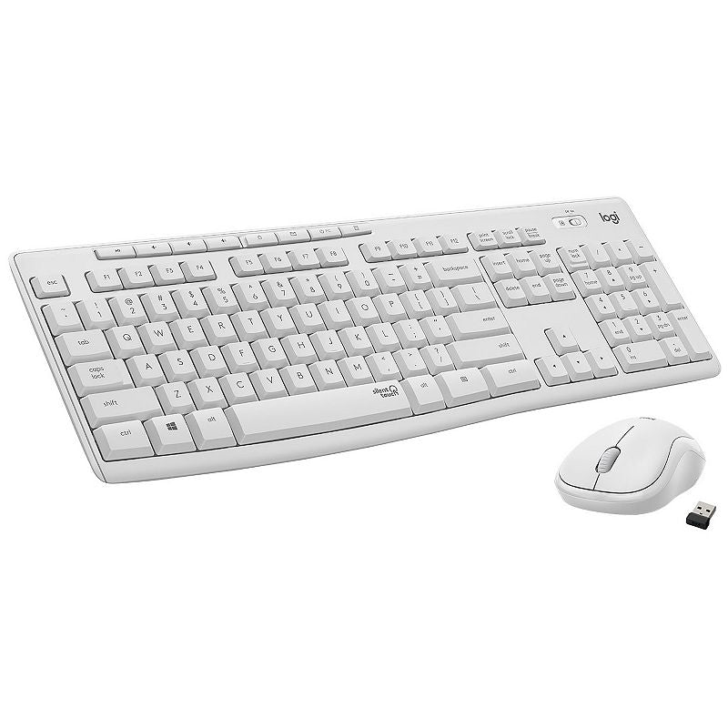 Logitech MK295 Silent Wireless Keyboard & Mouse Combo with 90% less clicking and typing noise 2.4 GHz Off-White